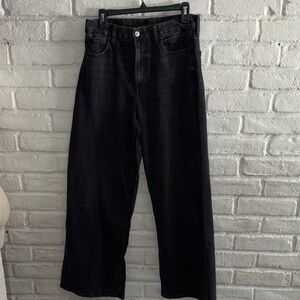 A&E NWOT Women Black Wide-Leg Jeans Size 8